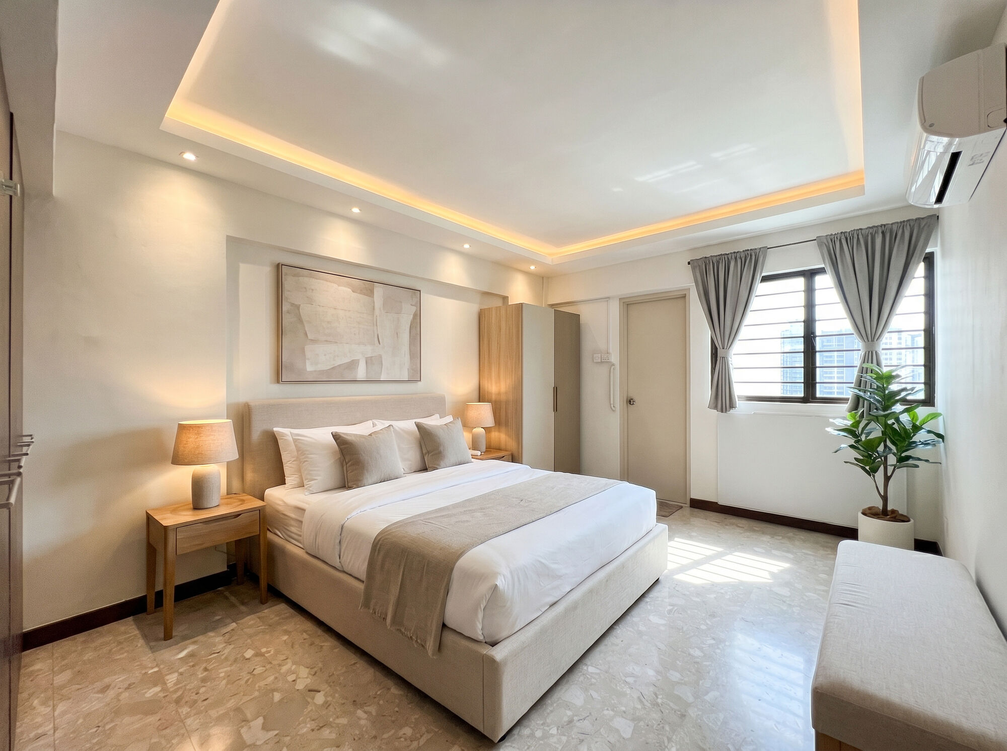 After: bedroom digitally staged